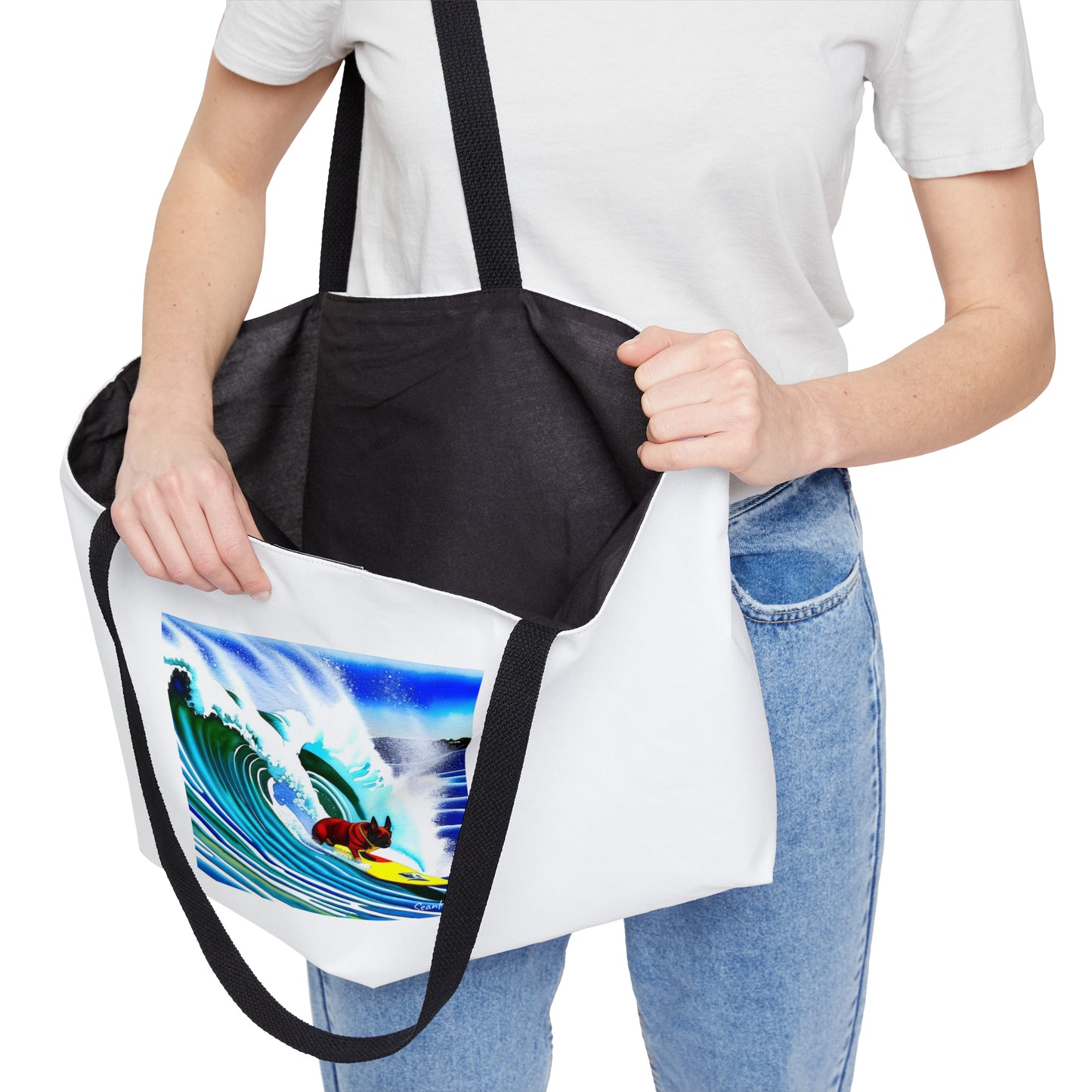 Surfing Frenchie Weekender Tote Bag