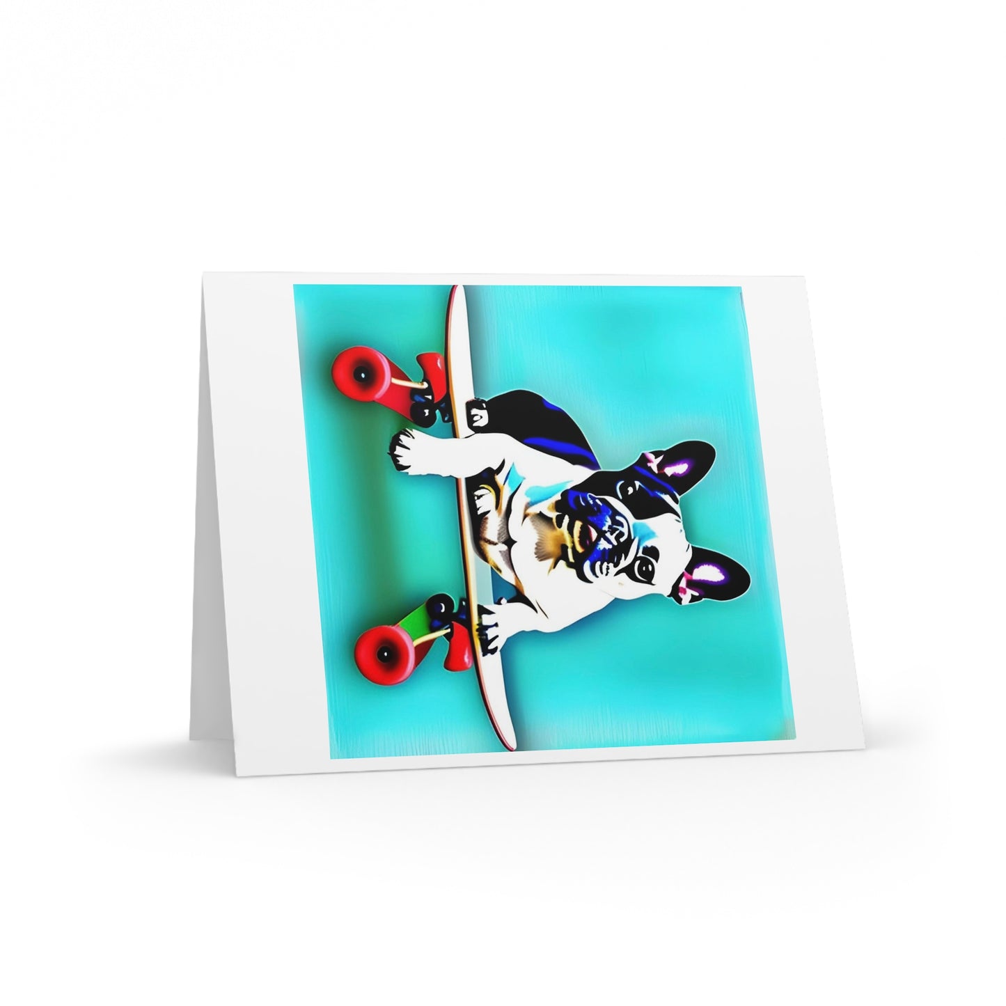 Frenchie on a Skateboard Greeting cards (8, 16, and 24 pcs)
