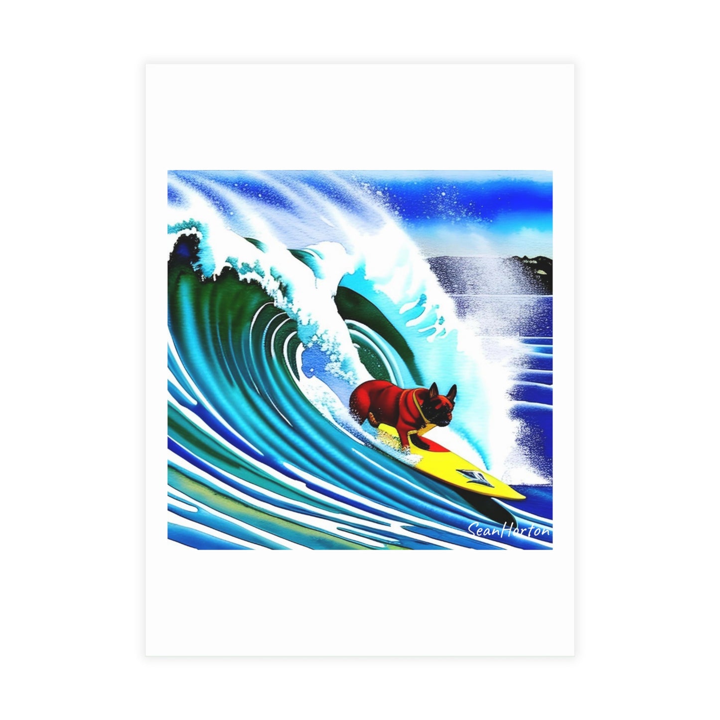 Surfing Frenchie Postcard Bundles (envelopes included)