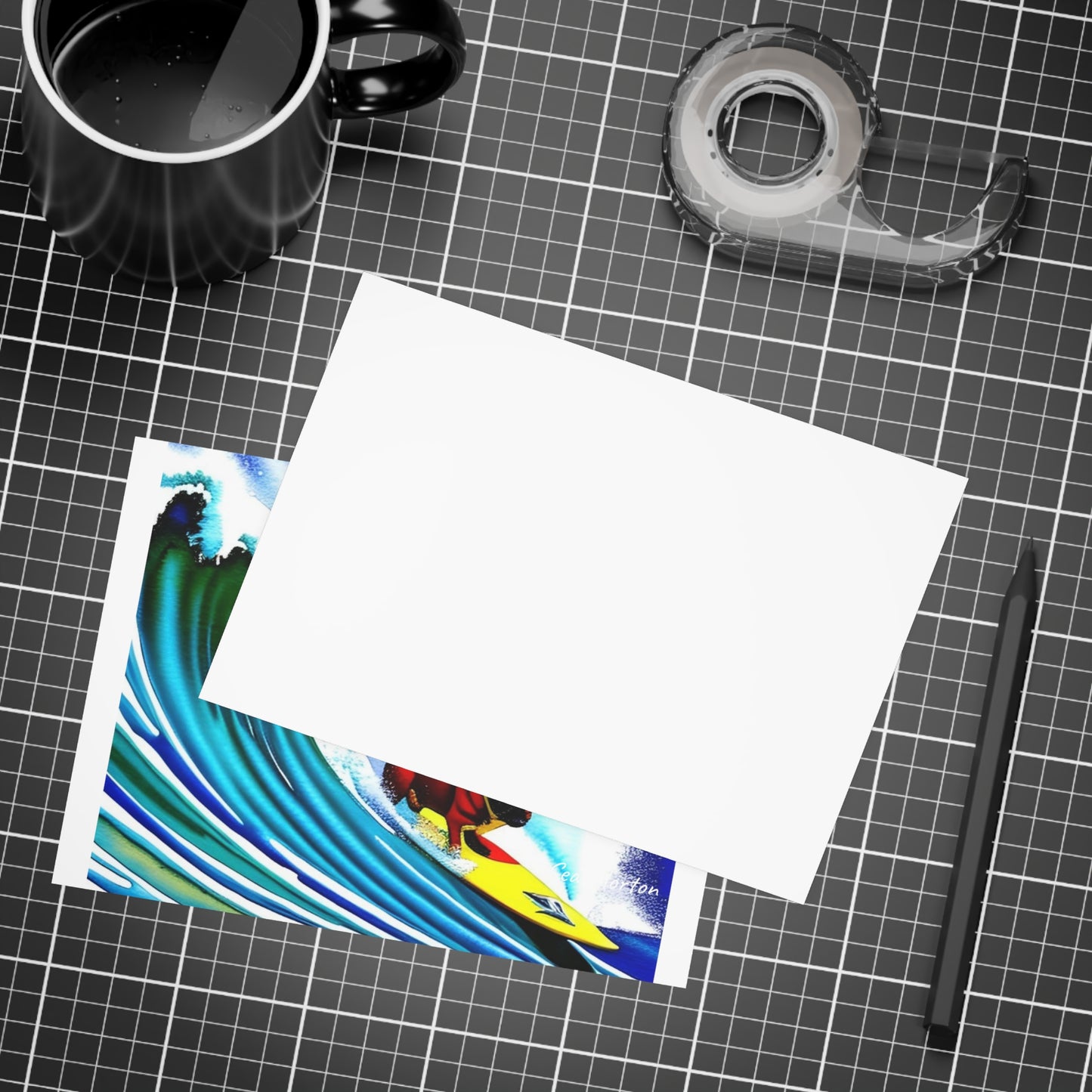 Surfing Frenchie Postcard Bundles (envelopes included)