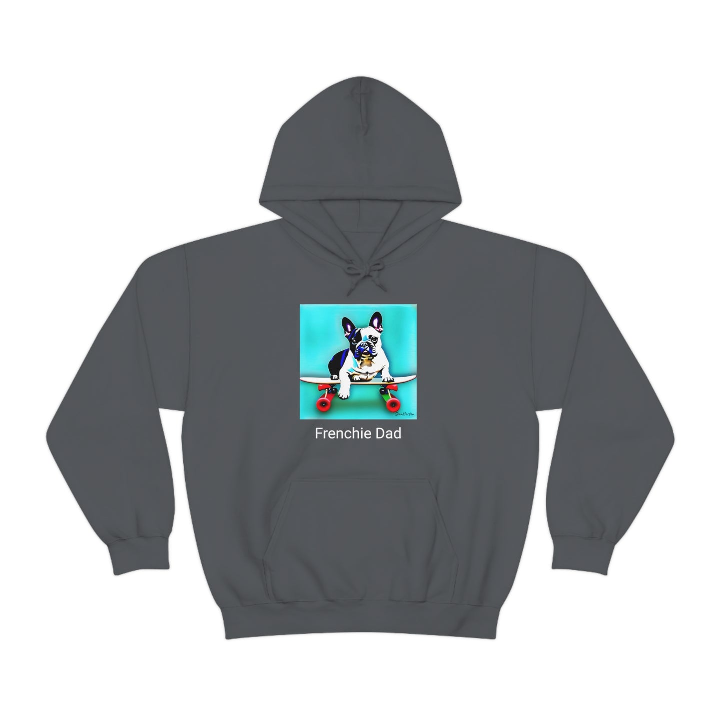 Frenchie on a Skateboard/Frenchie Dad Unisex Heavy Blend™ Hooded Sweatshirt