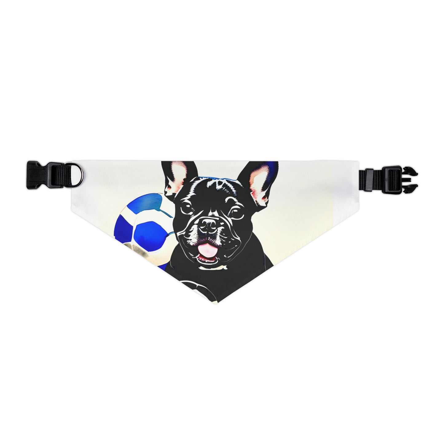 Frenchie with a Soccer Ball Pet Bandana Collar