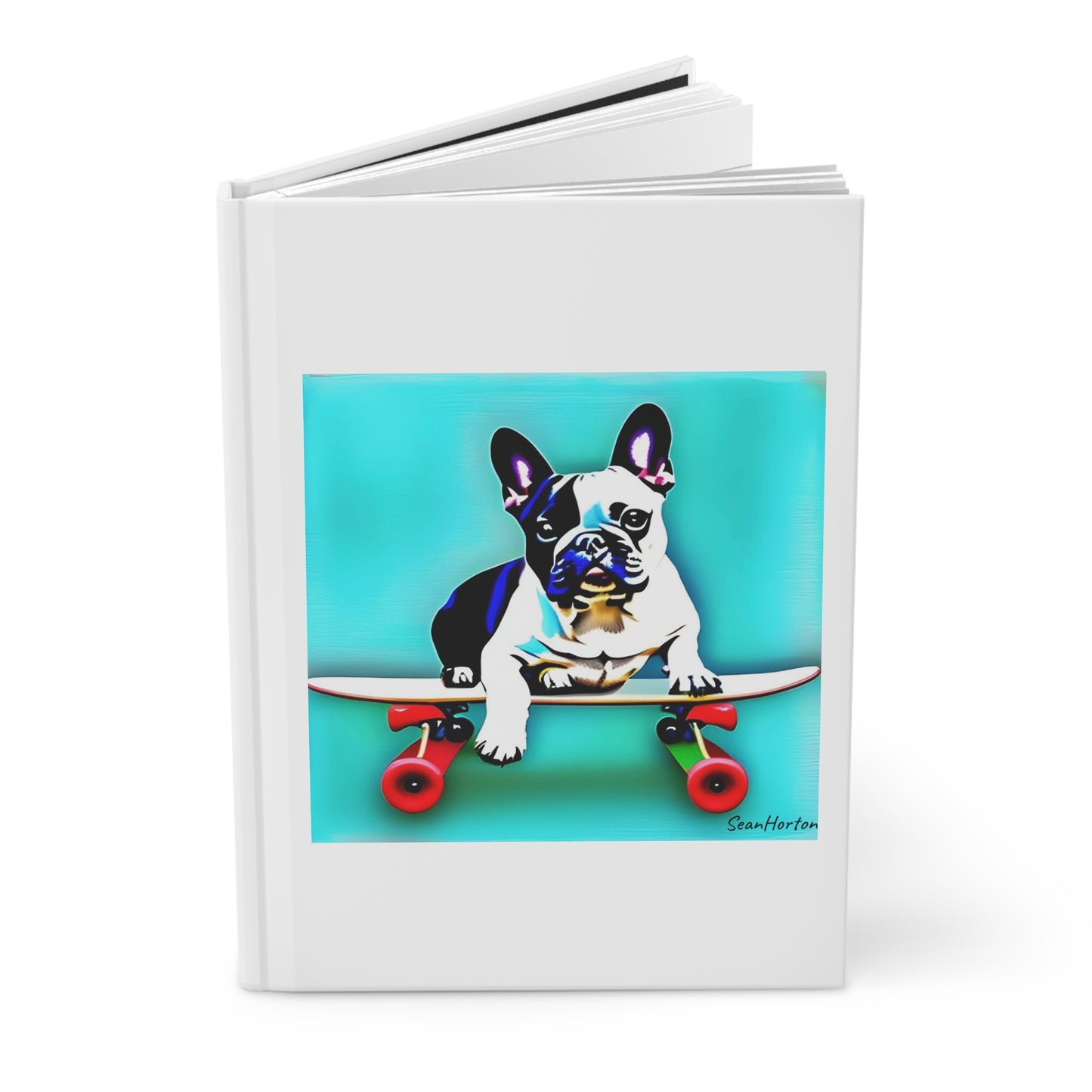 Frenchie on a Skateboard Hardcover Journal Matte