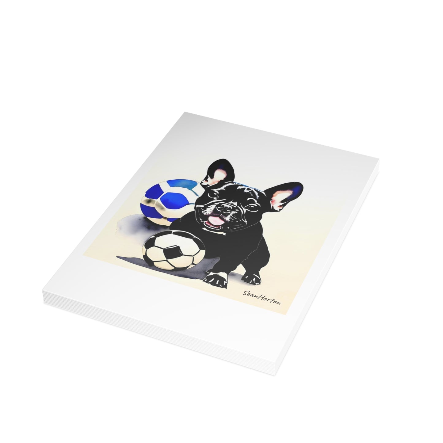 Frenchie with a Soccer Ball Postcard Bundles (envelopes included)