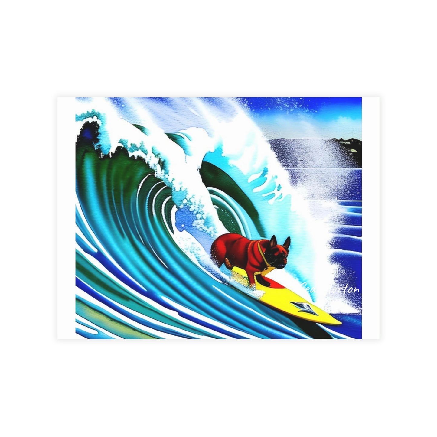 Surfing Frenchie Postcard Bundles (envelopes included)