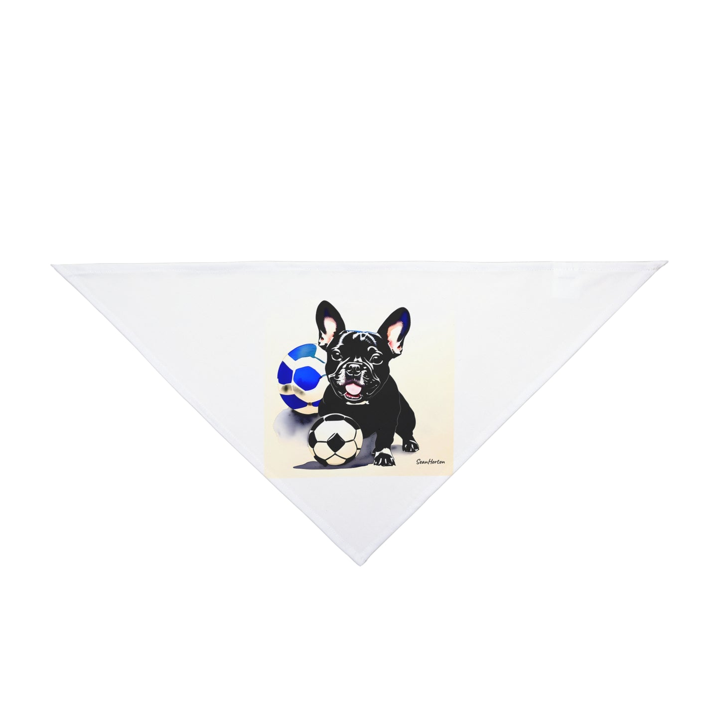 Frenchie with a Soccer Ball Pet Bandana