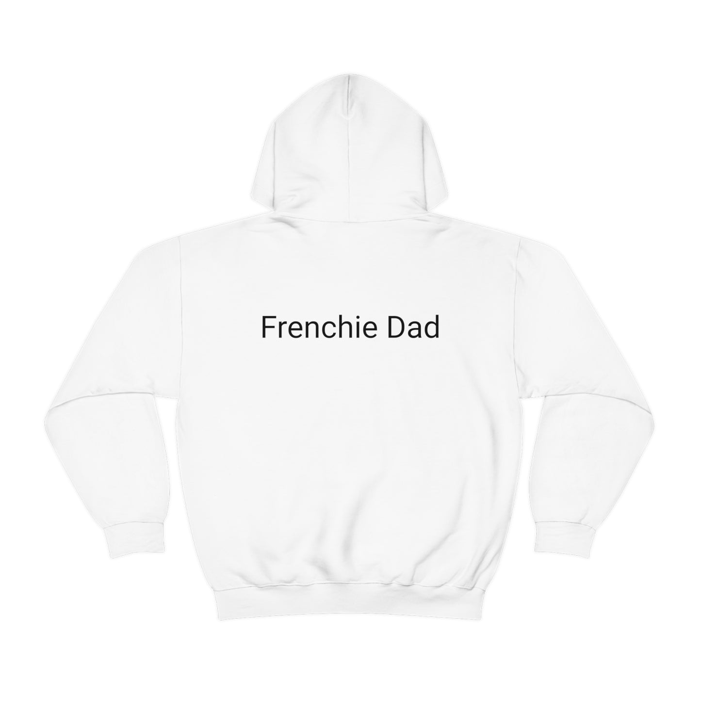 Blue Frenchie/Frenchie Dad on Back Unisex Heavy Blend™ Hooded Sweatshirt