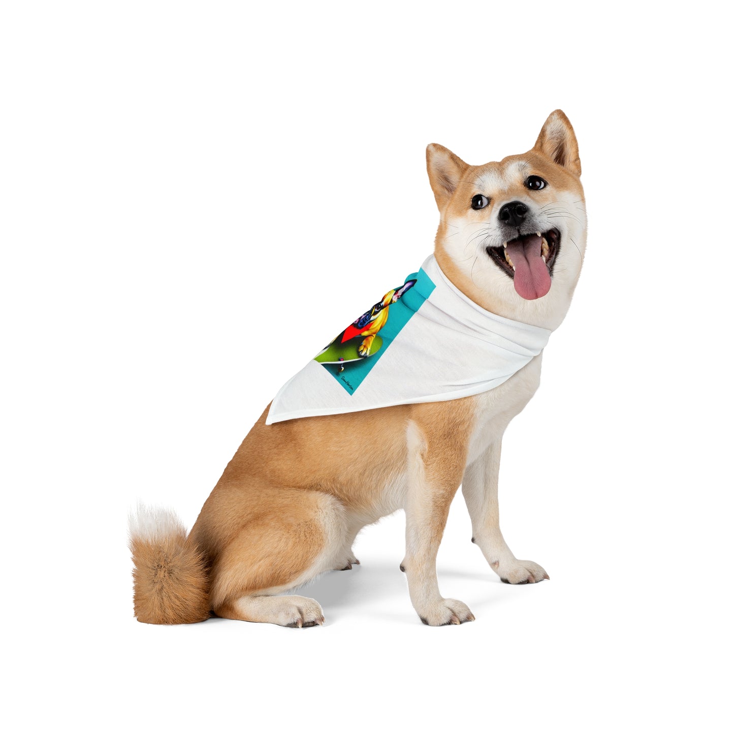 Frenchie on a Skateboard #2 Pet Bandana