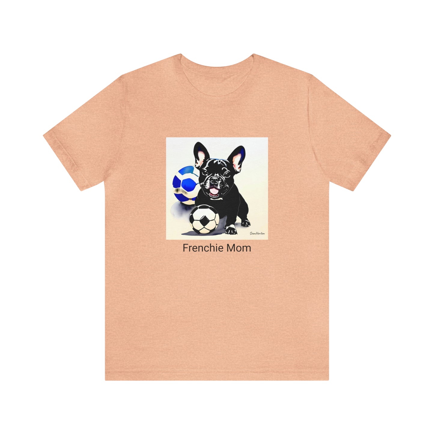 Frenchie with Soccer Ball/Frenchie Mom Unisex Jersey Short Sleeve Tee