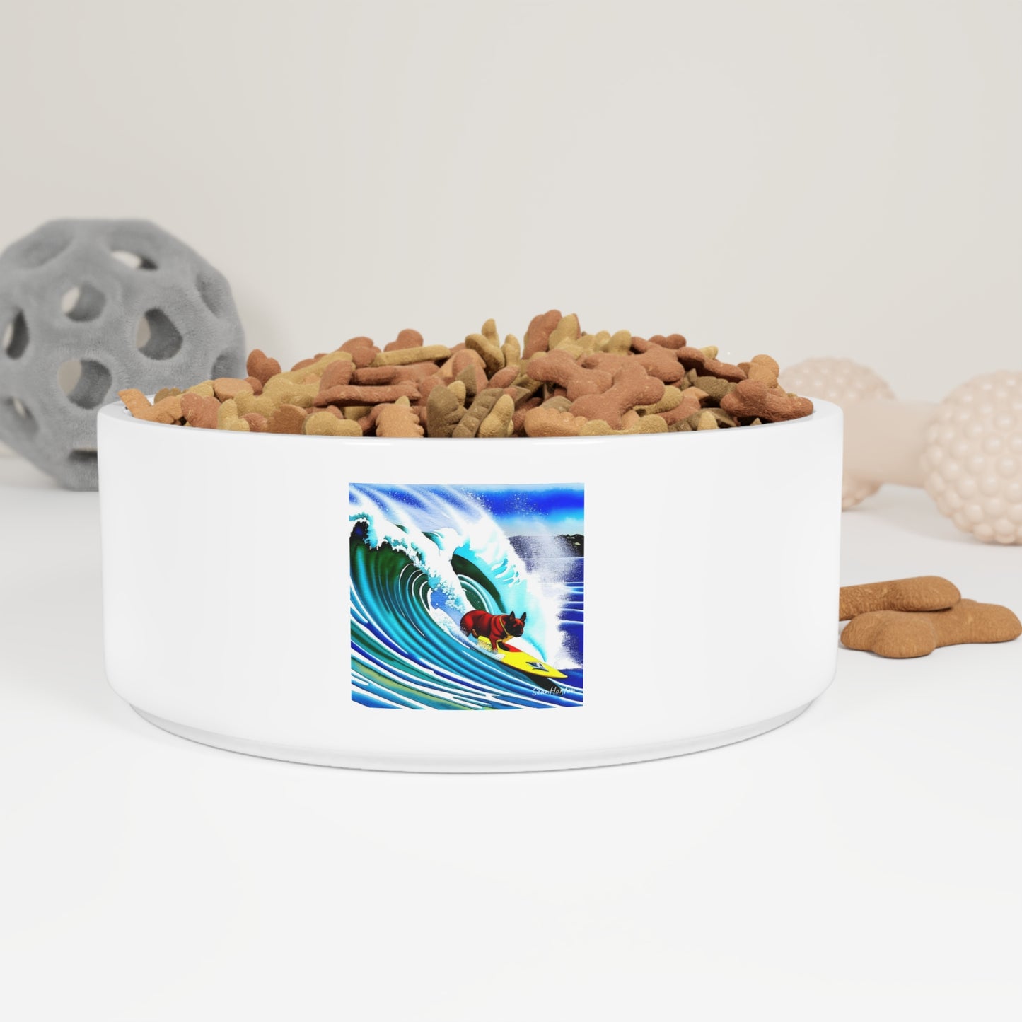 Surfing Frenchie Pet Bowl