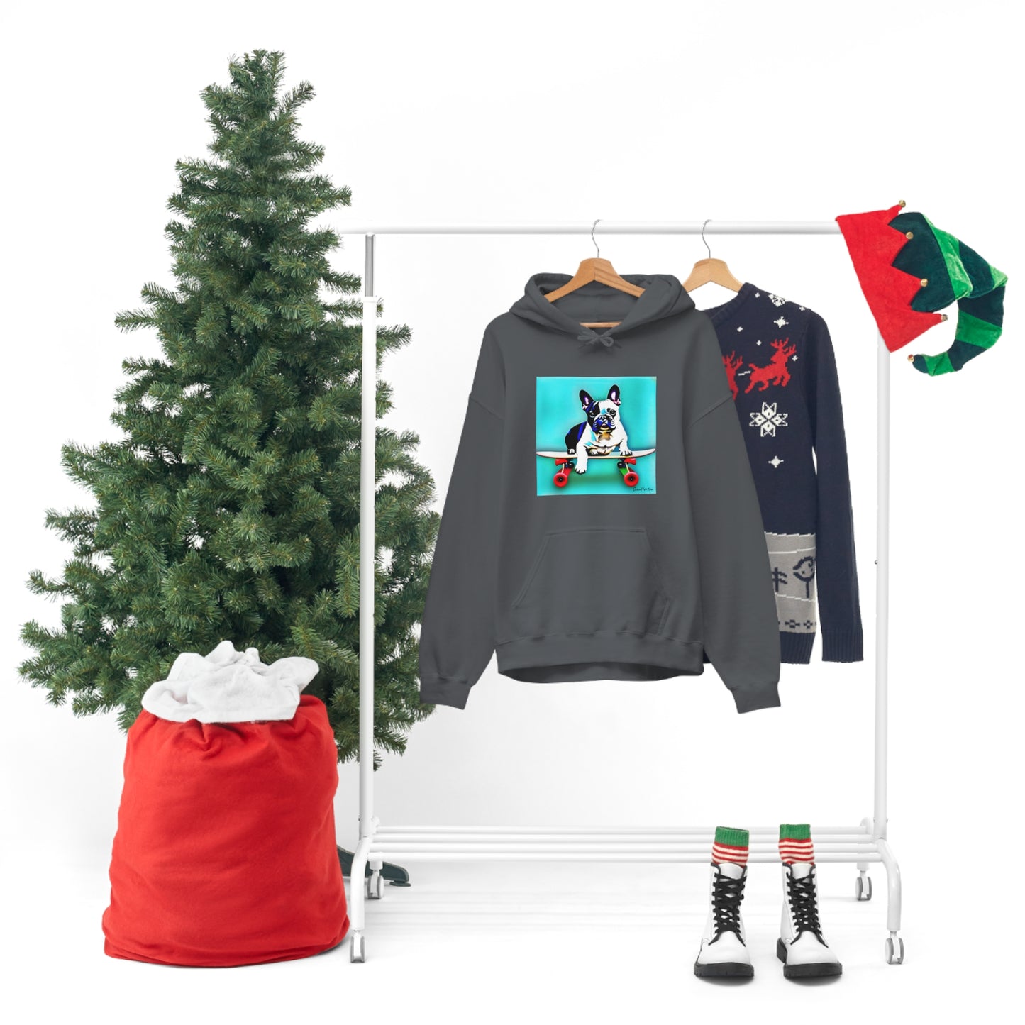 Frenchie on a Skateboard Unisex Heavy Blend™ Hooded Sweatshirt