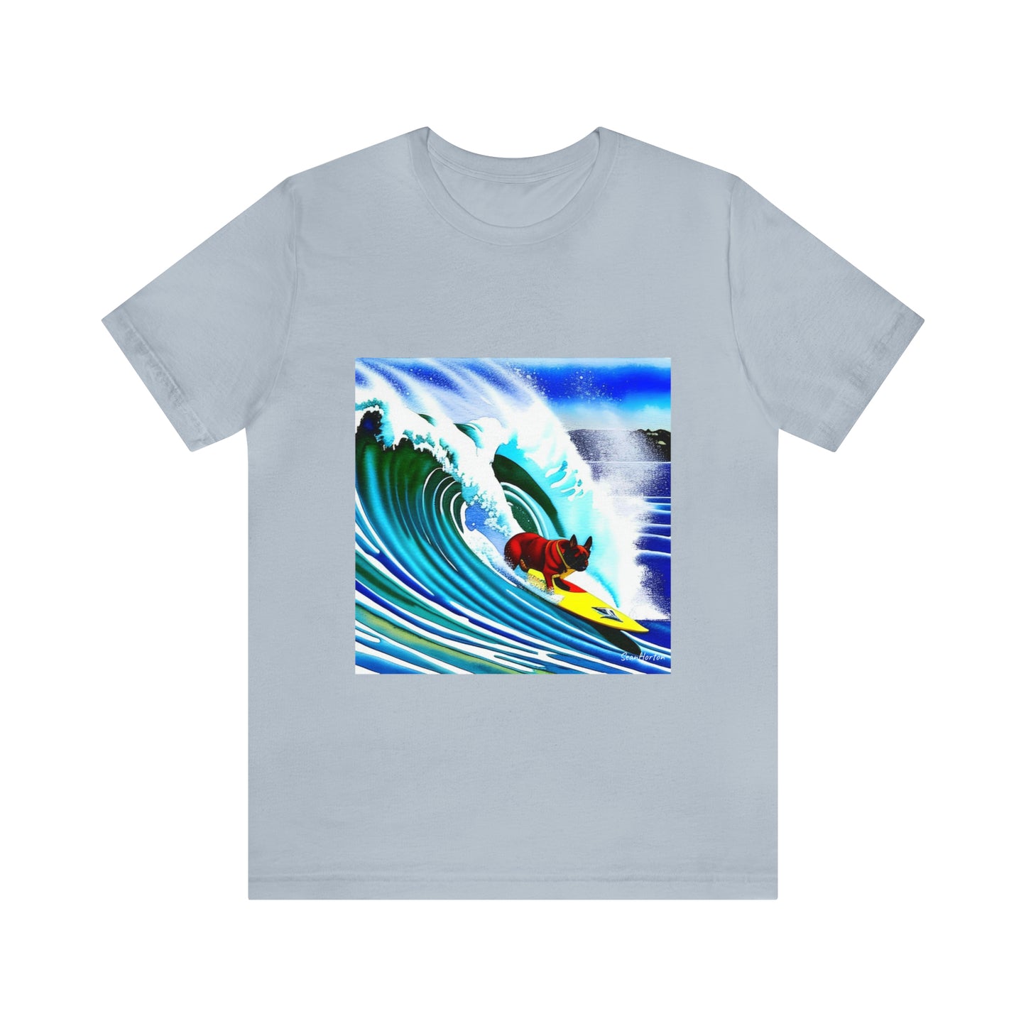 Surfing Frenchie Unisex Jersey Short Sleeve Tee
