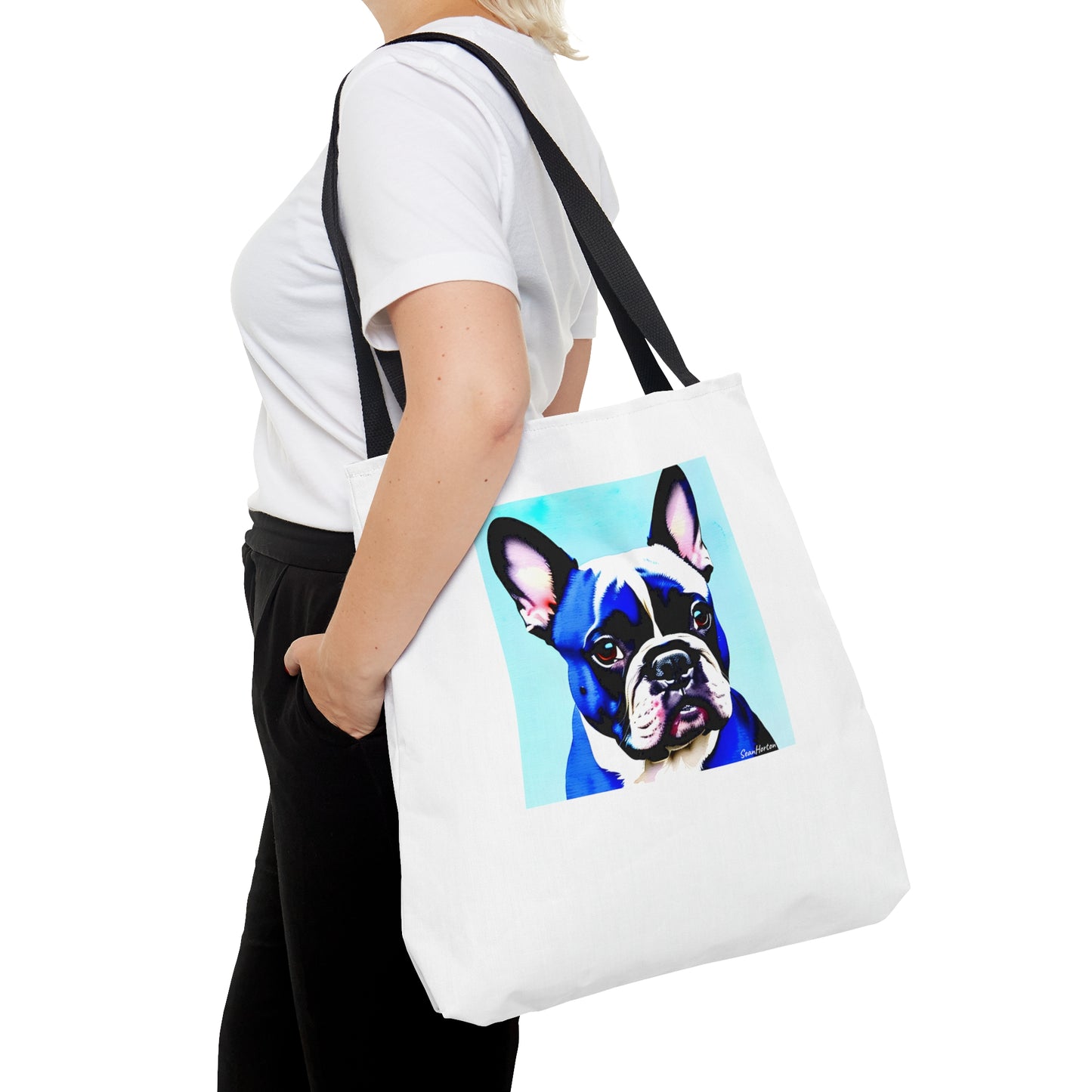 Blue Frenchie Tote Bag (AOP)
