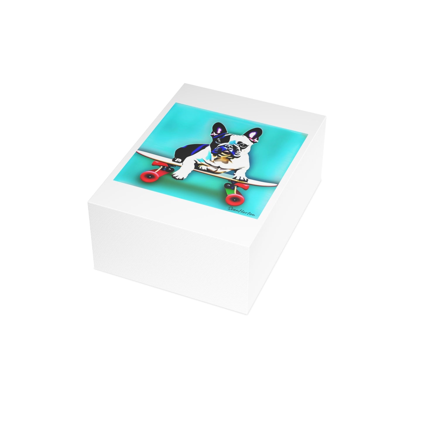 Frenchie on a Skateboard Postcard Bundles (envelopes included)