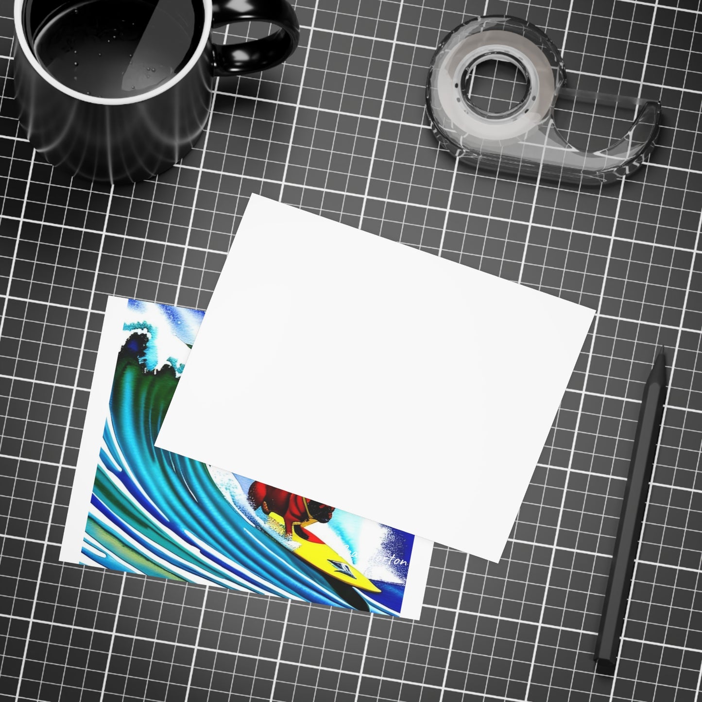 Surfing Frenchie Postcard Bundles (envelopes included)