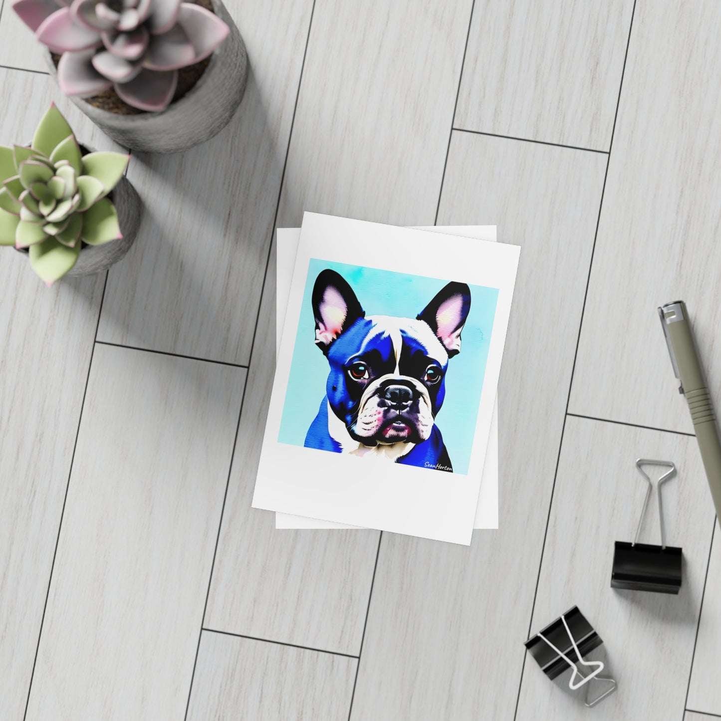 Blue Frenchie Postcard Bundles (envelopes included)