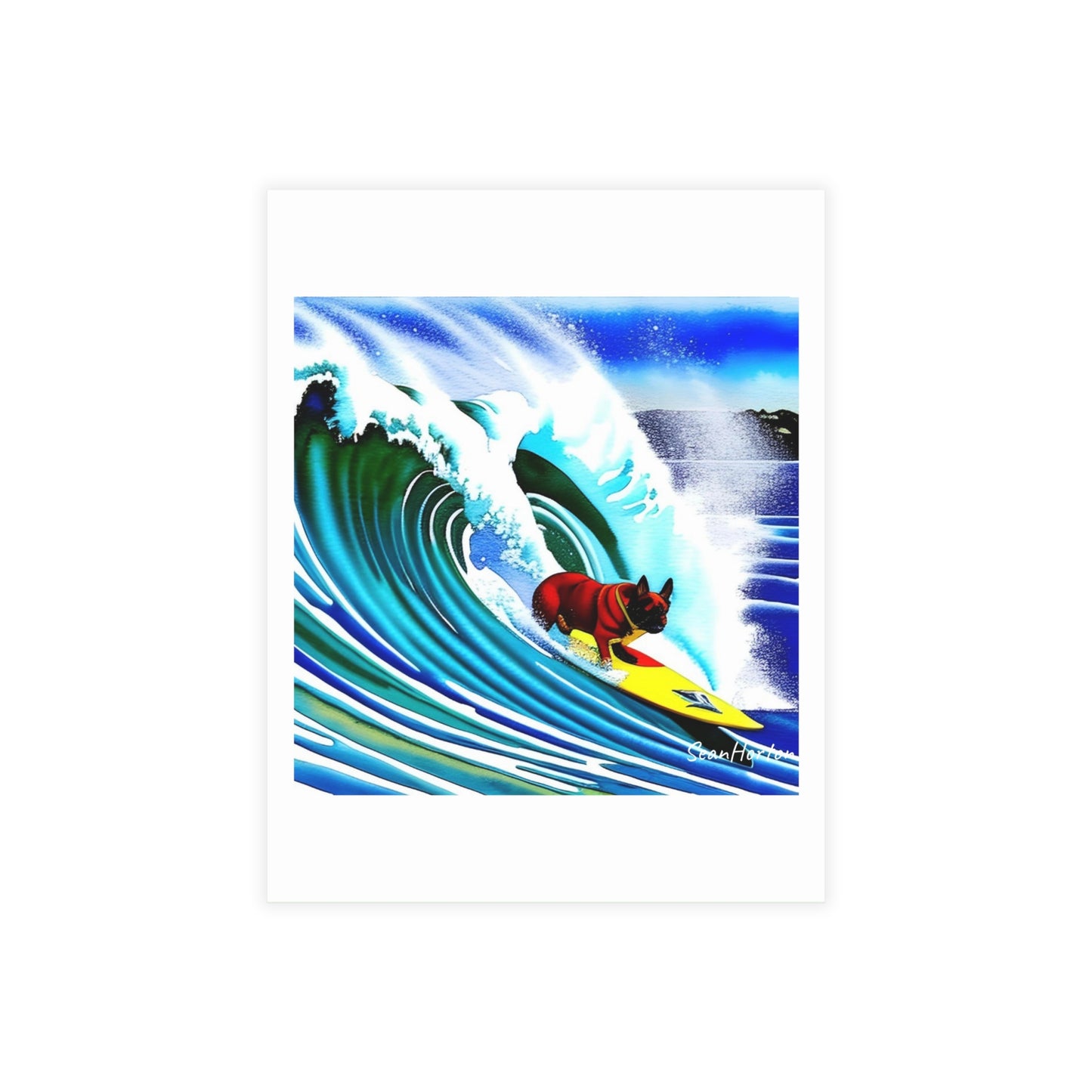 Surfing Frenchie Postcard Bundles (envelopes included)