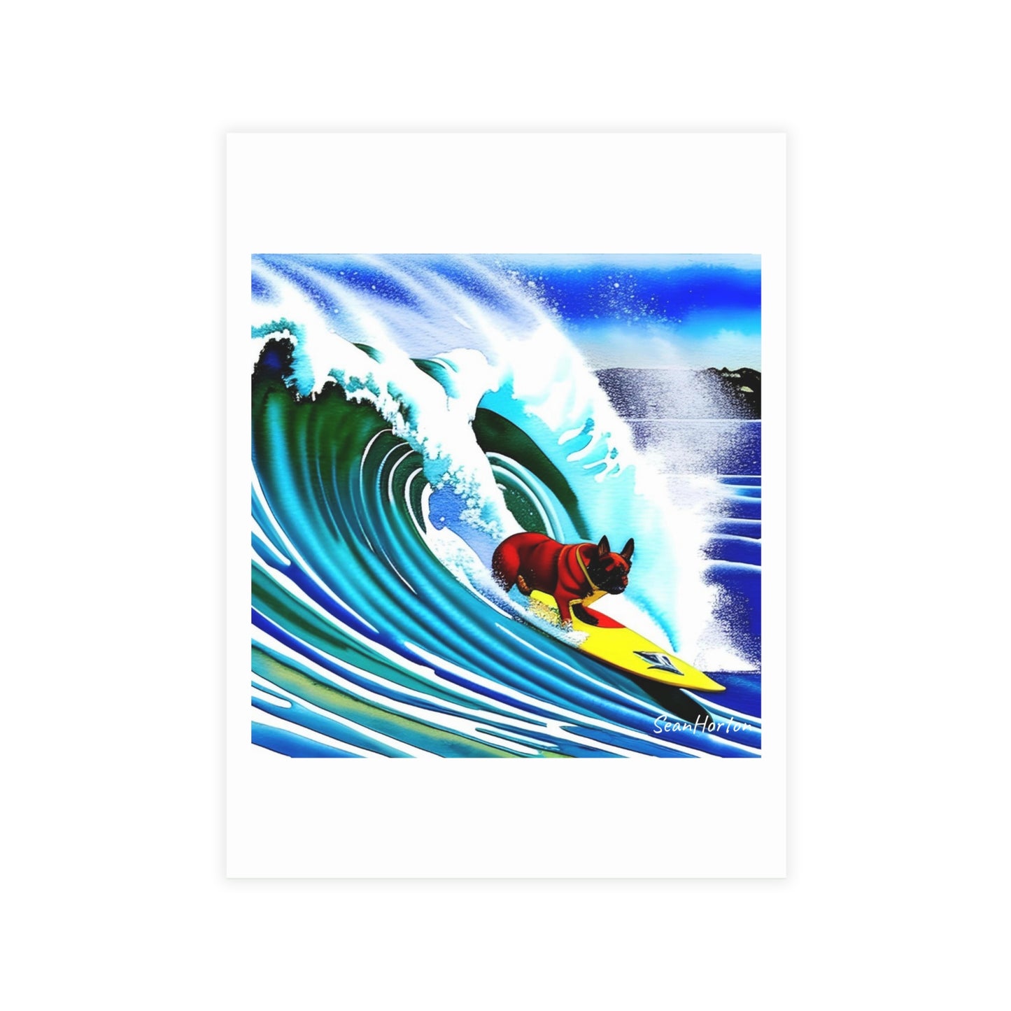 Surfing Frenchie Postcard Bundles (envelopes included)