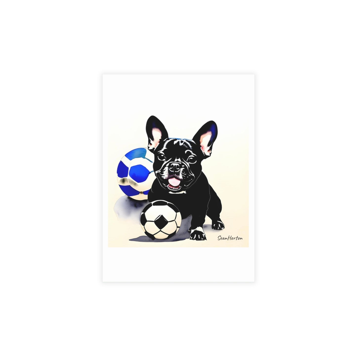 Frenchie with a Soccer Ball Postcard Bundles (envelopes included)