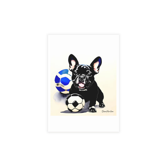 Frenchie with a Soccer Ball Postcard Bundles (envelopes included)