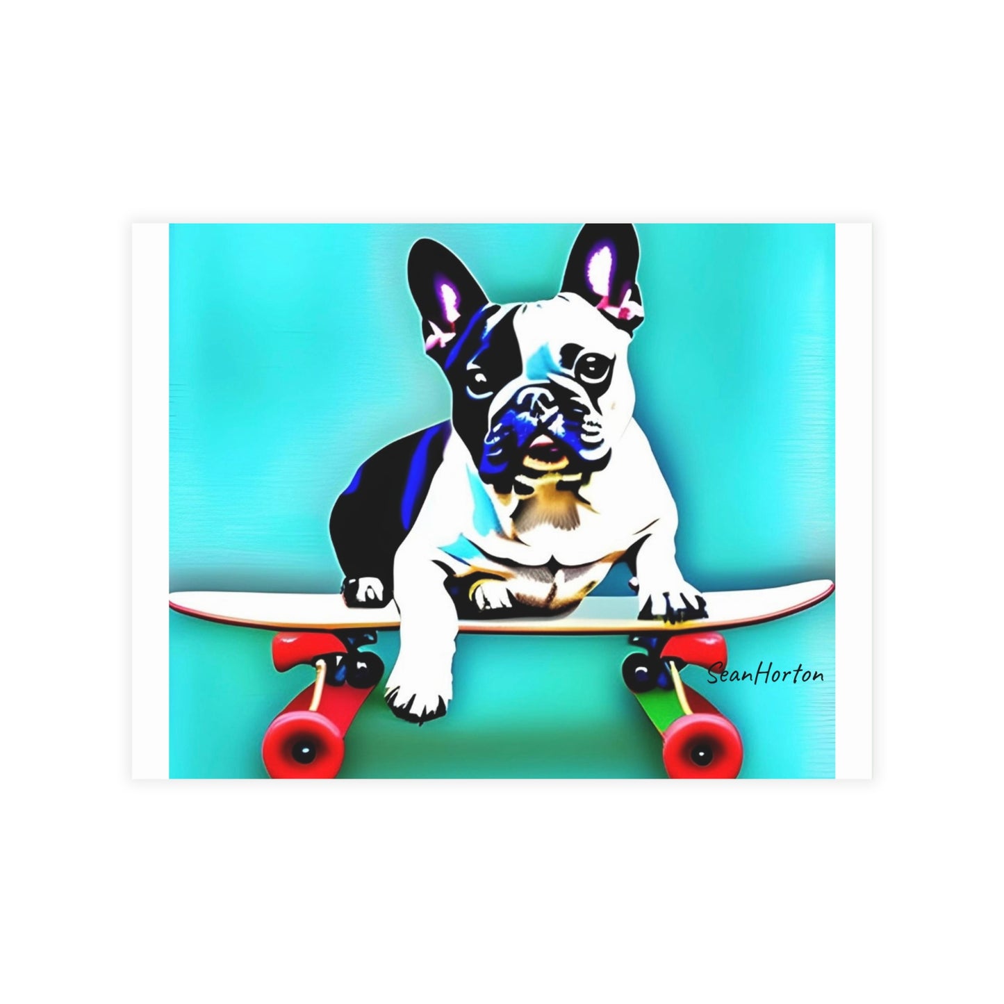 Frenchie on a Skateboard Postcard Bundles (envelopes included)