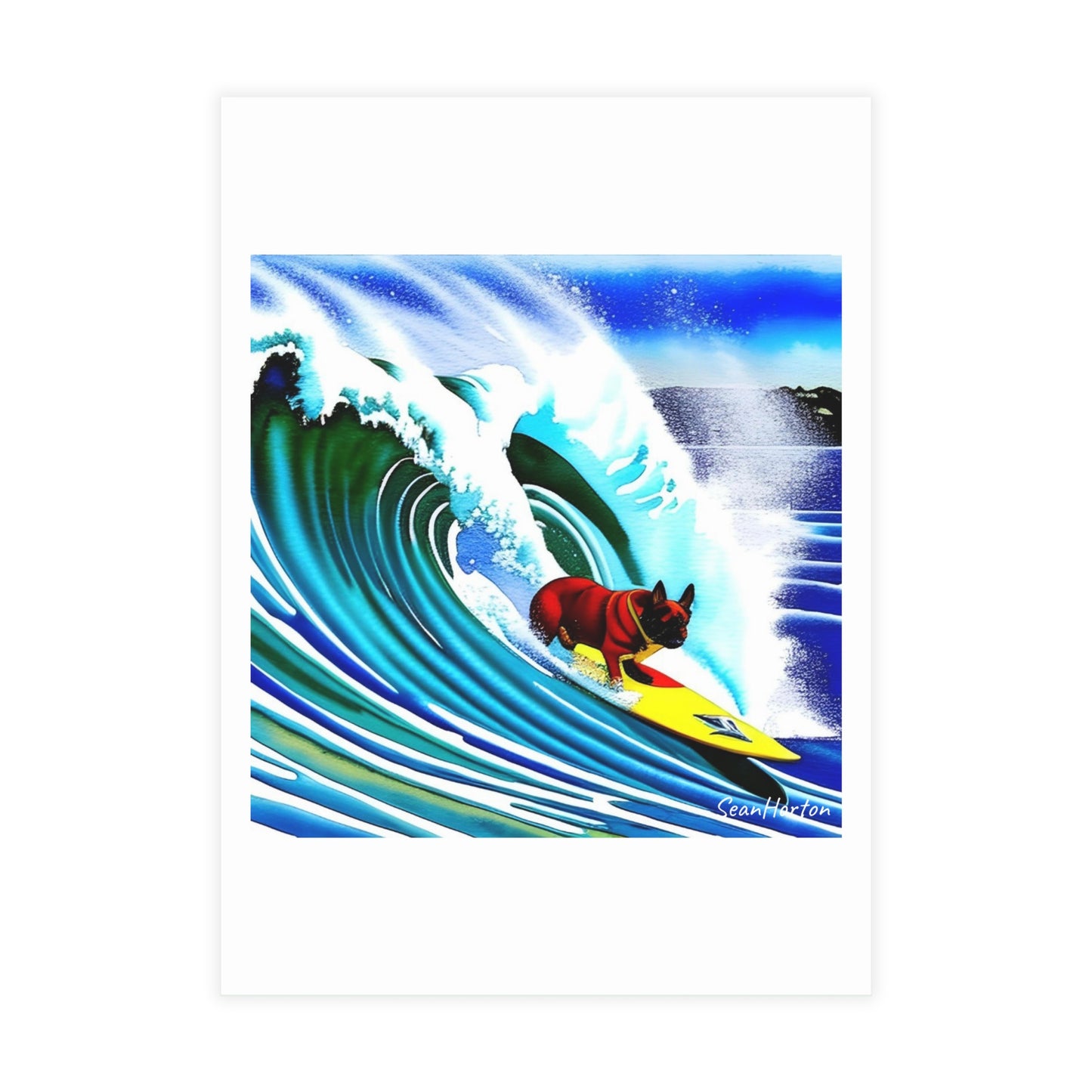 Surfing Frenchie Postcard Bundles (envelopes included)