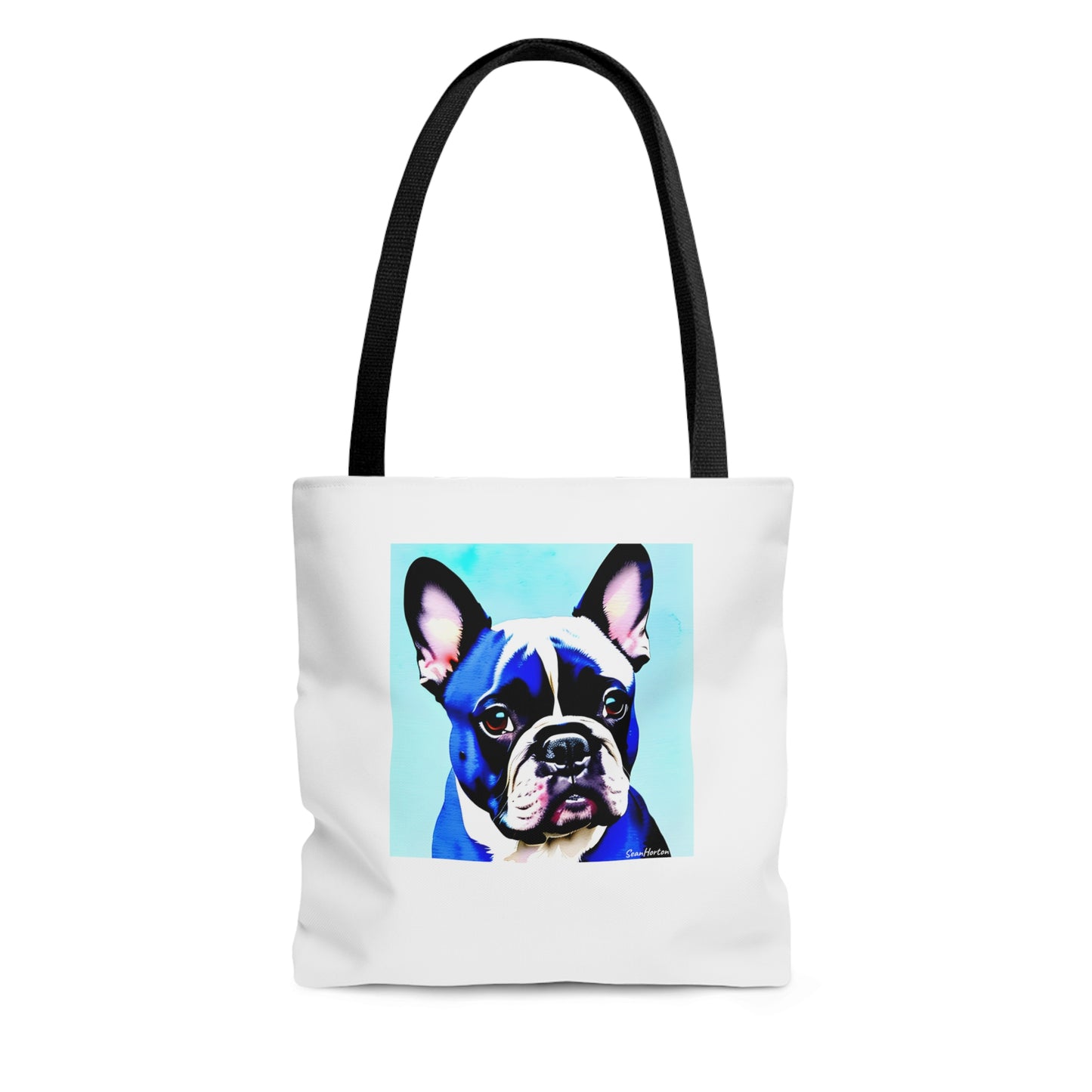 Blue Frenchie Tote Bag (AOP)