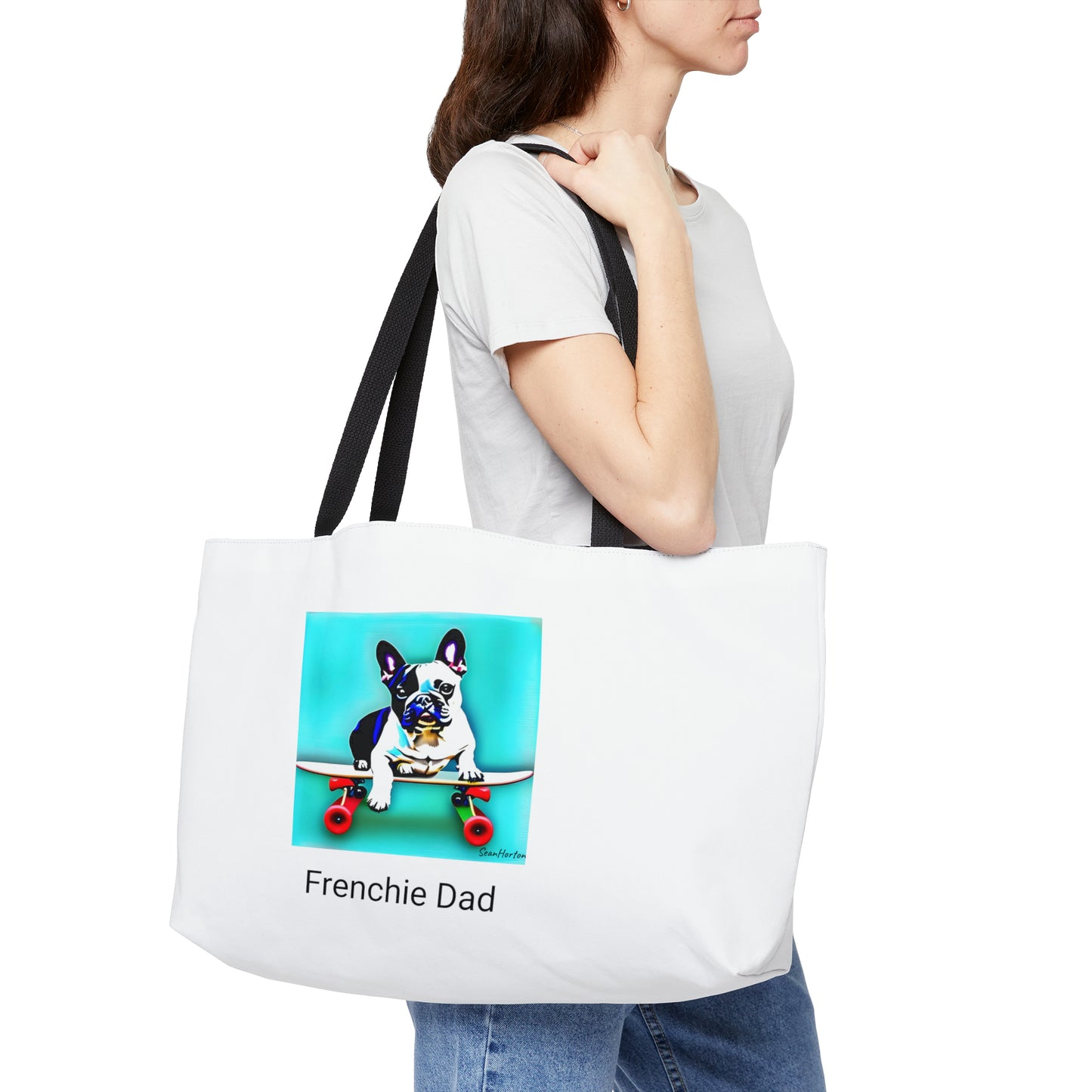 Frenchie on a Skateboard/Frenchie Dad Weekender Tote Bag