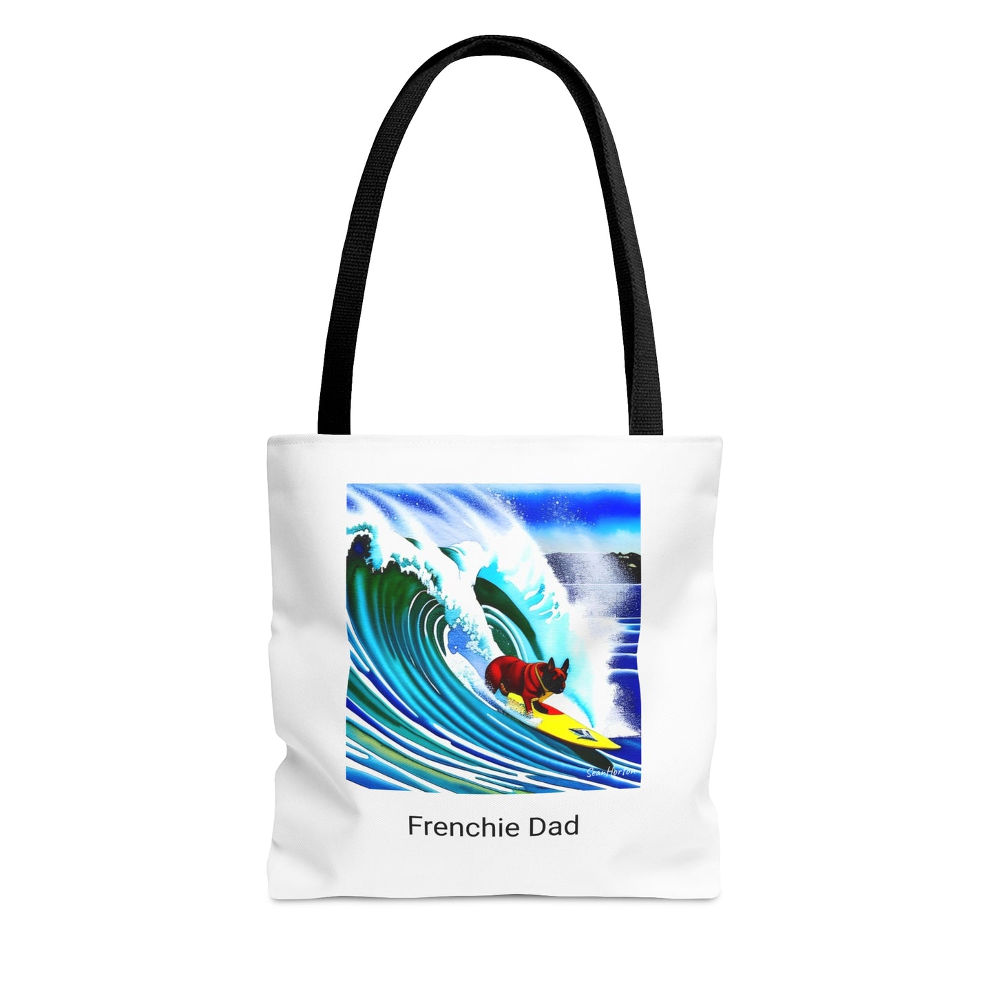 Surfing Frenchie/Frenchie Dad Tote Bag (AOP)