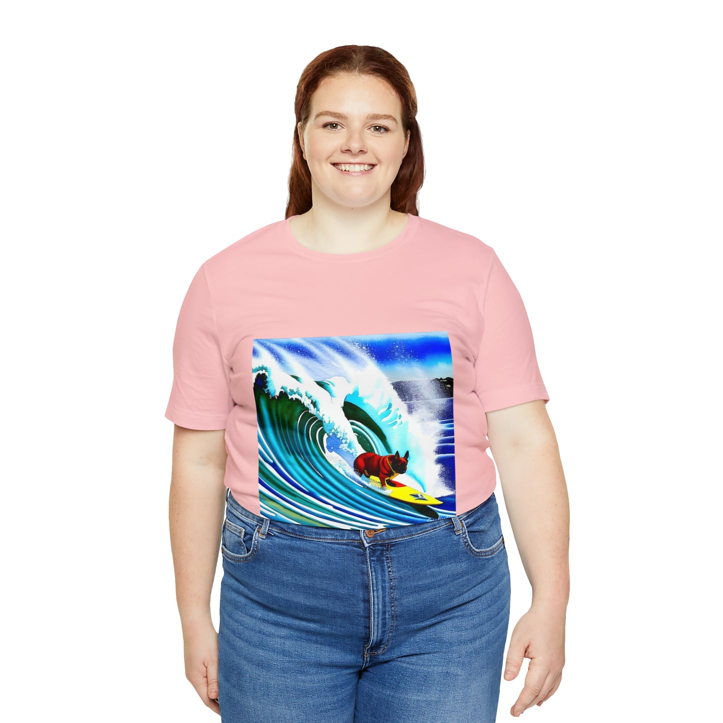 Surfing Frenchie Unisex Jersey Short Sleeve Tee