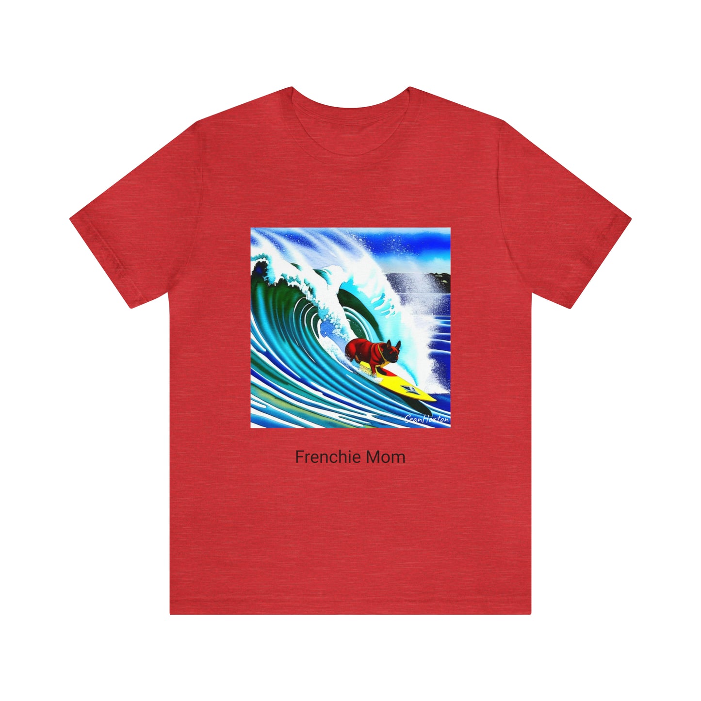 Surfing Frenchie/Frenchie Mom Unisex Jersey Short Sleeve Tee