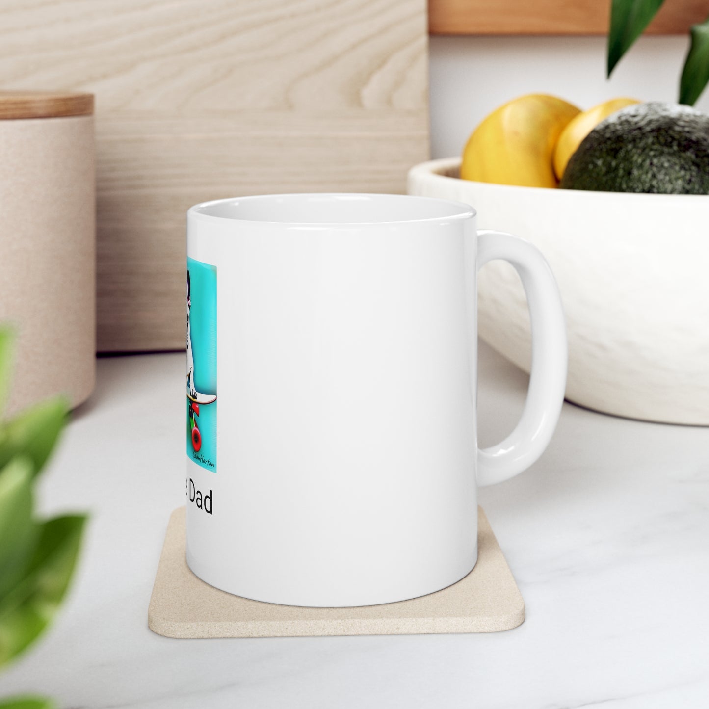 Frenchie on a Skateboard/Frenchie Dad Ceramic Mug 11oz