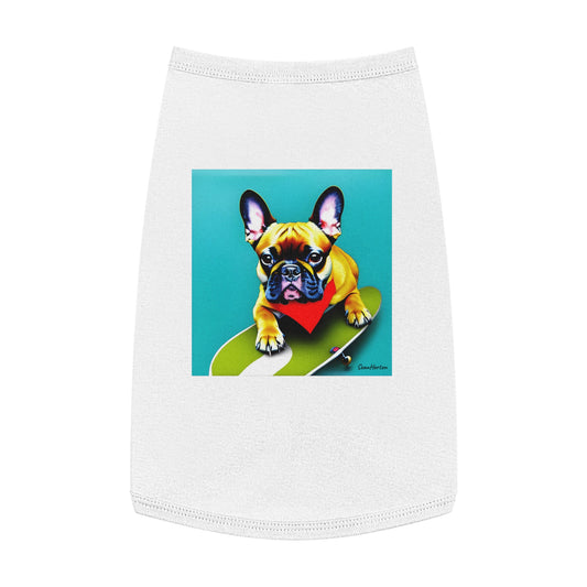 Frenchie on a Skateboard #2 Pet Tank Top