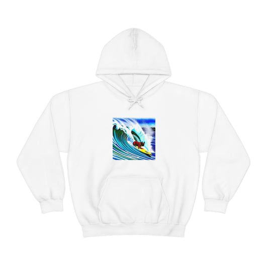 Surfing Frenchie Unisex Heavy Blend™ Hooded Sweatshirt