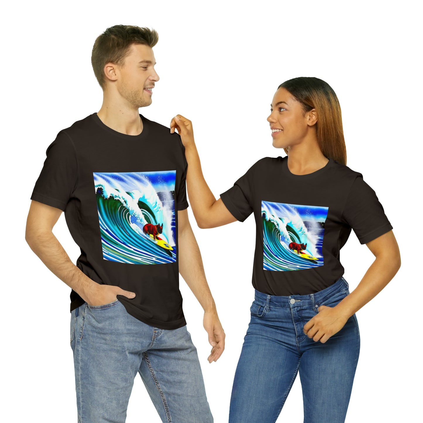 Surfing Frenchie Unisex Jersey Short Sleeve Tee