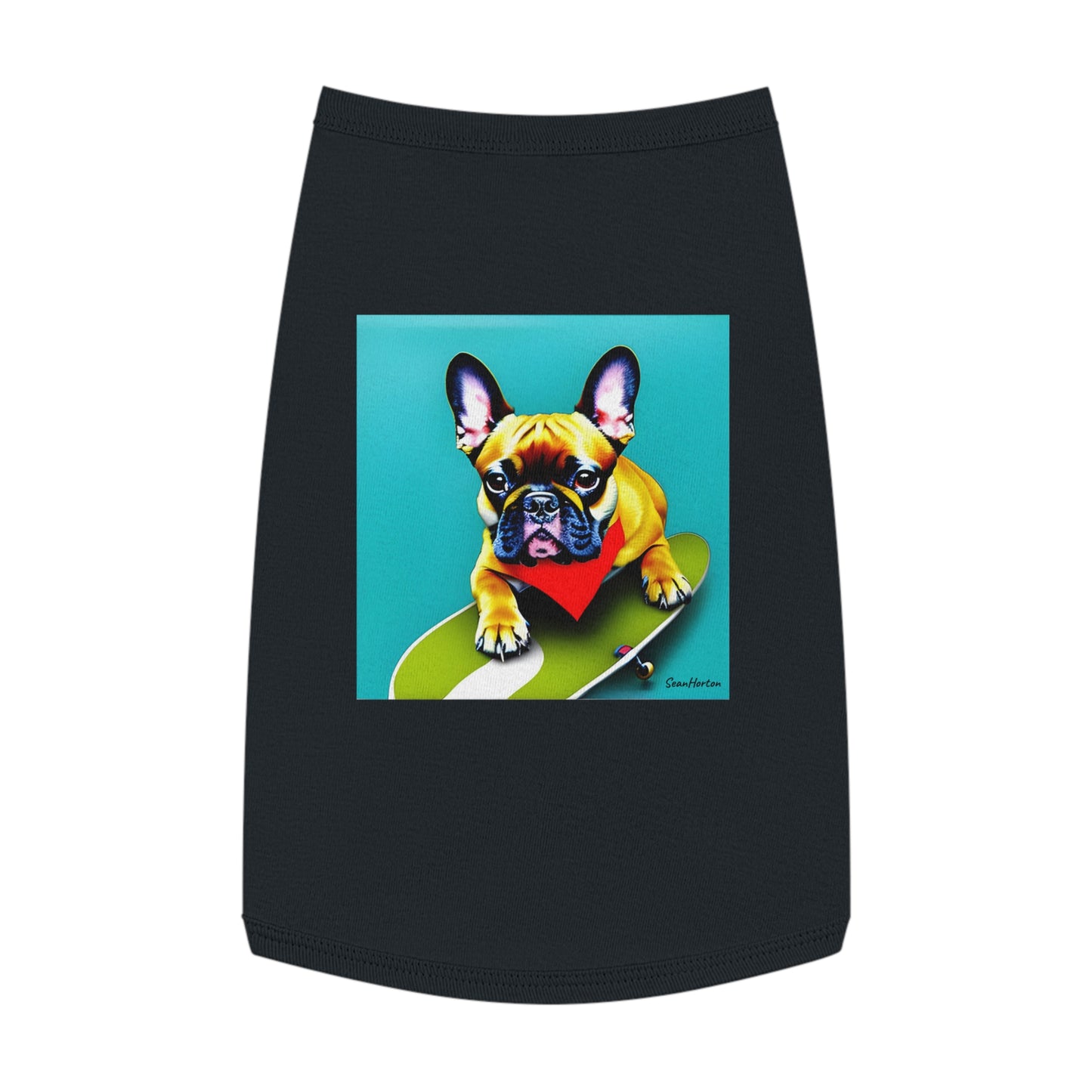 Frenchie on a Skateboard #2 Pet Tank Top