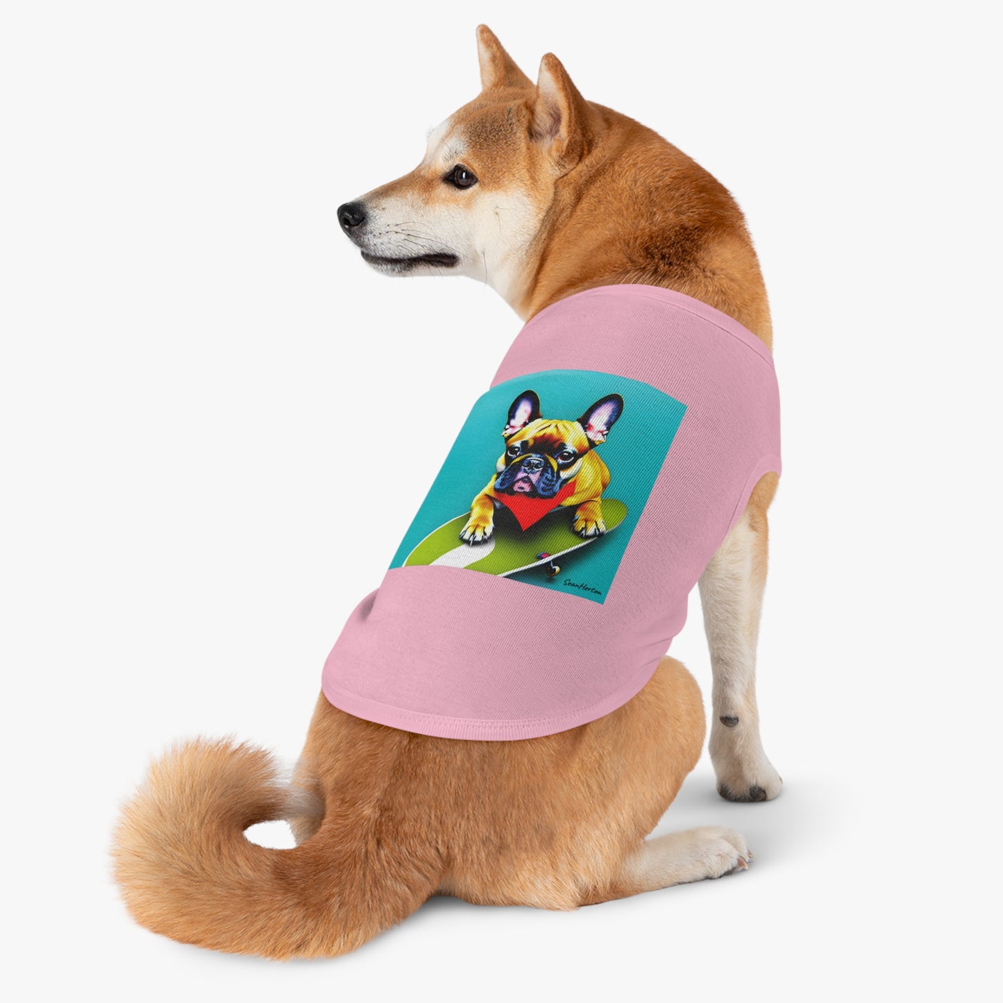 Frenchie on a Skateboard #2 Pet Tank Top