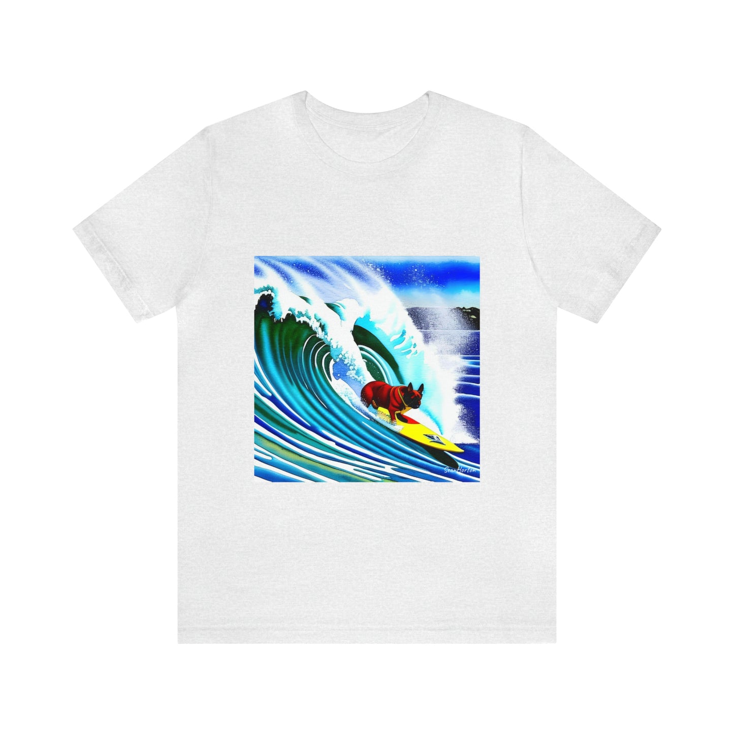 Surfing Frenchie Unisex Jersey Short Sleeve Tee