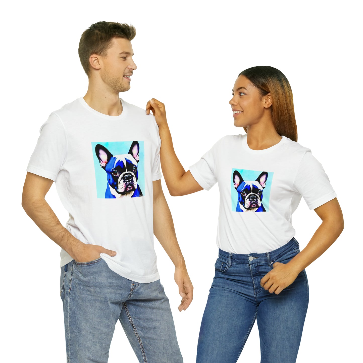 Blue Frenchie Unisex Jersey Short Sleeve Tee