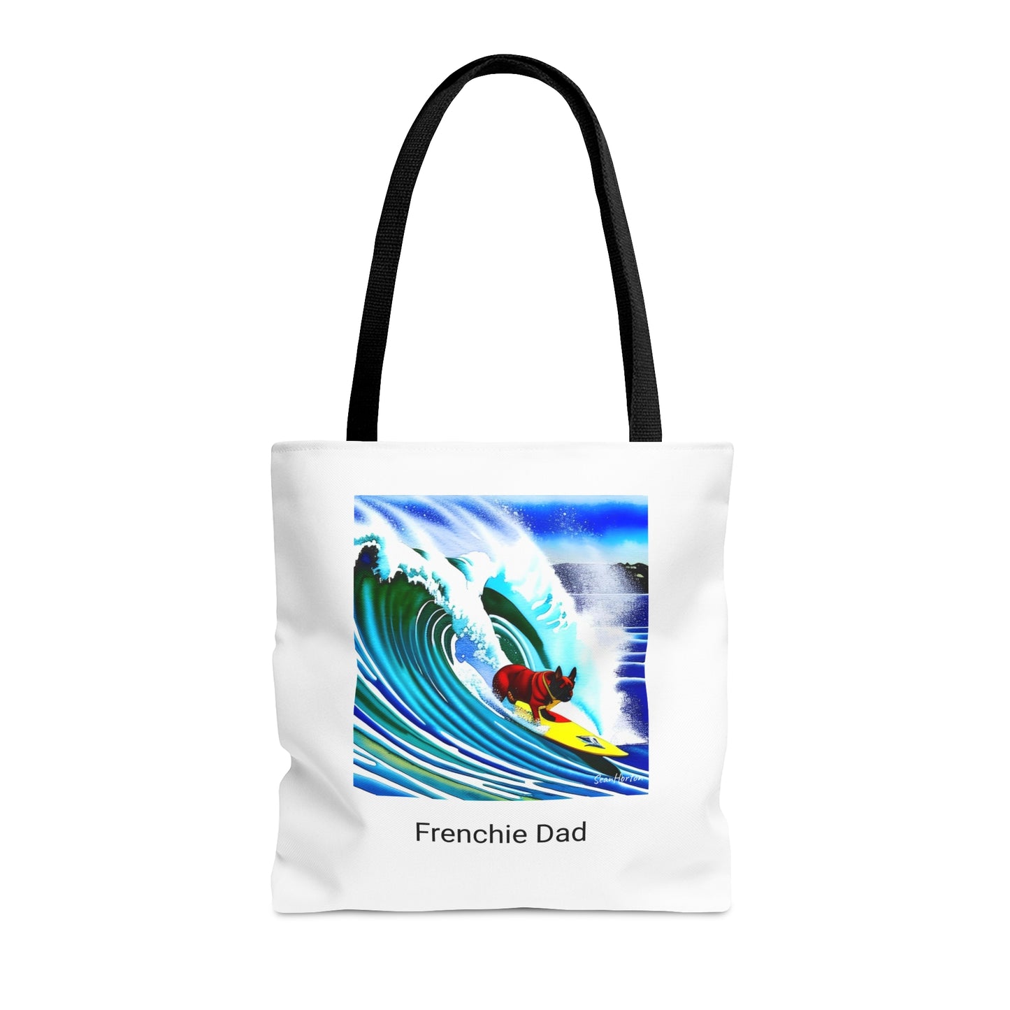 Surfing Frenchie/Frenchie Dad Tote Bag (AOP)