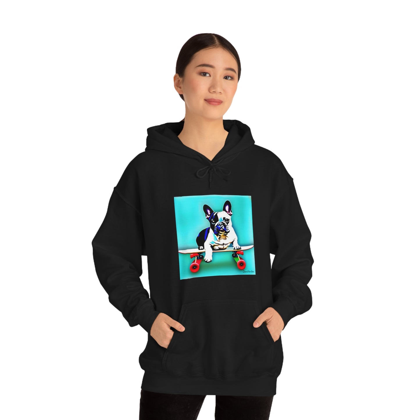 Frenchie on a Skateboard Unisex Heavy Blend™ Hooded Sweatshirt