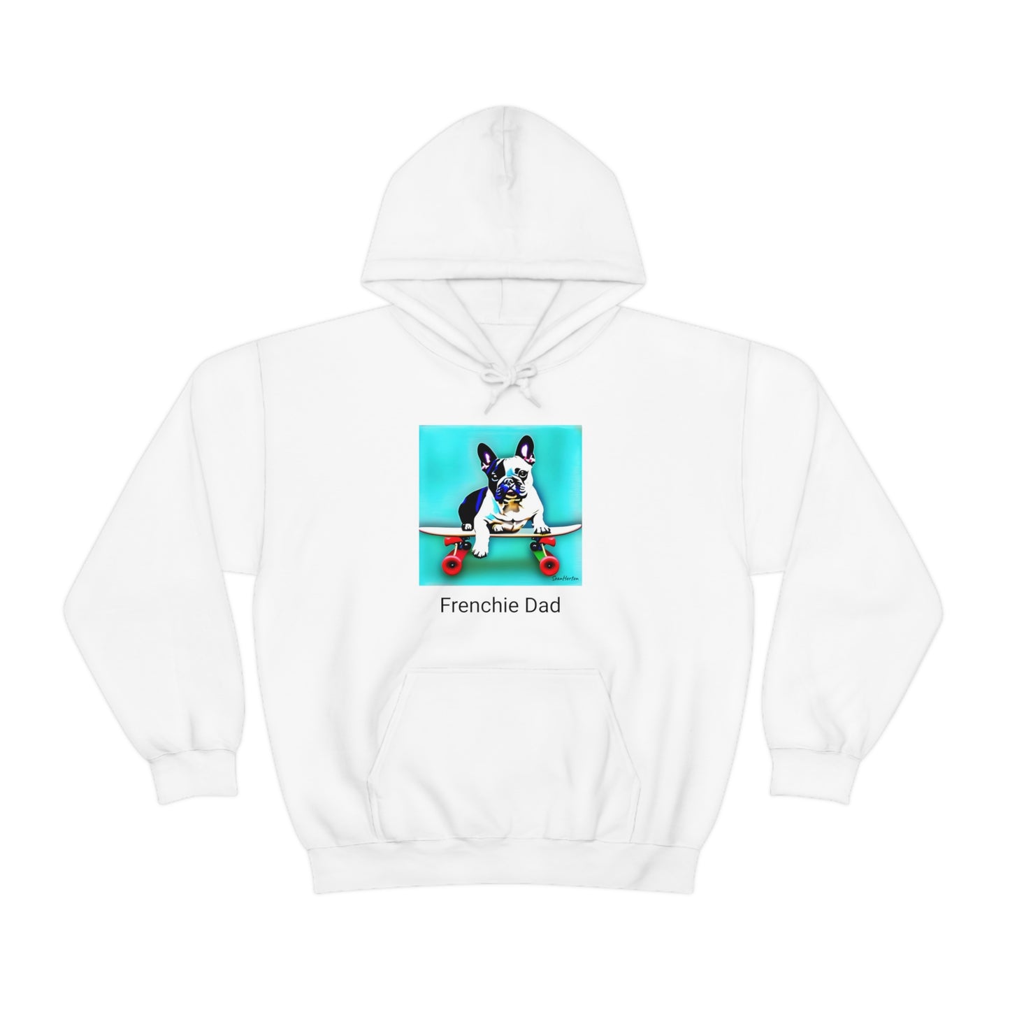 Frenchie on a Skateboard/Frenchie Dad Unisex Heavy Blend™ Hooded Sweatshirt