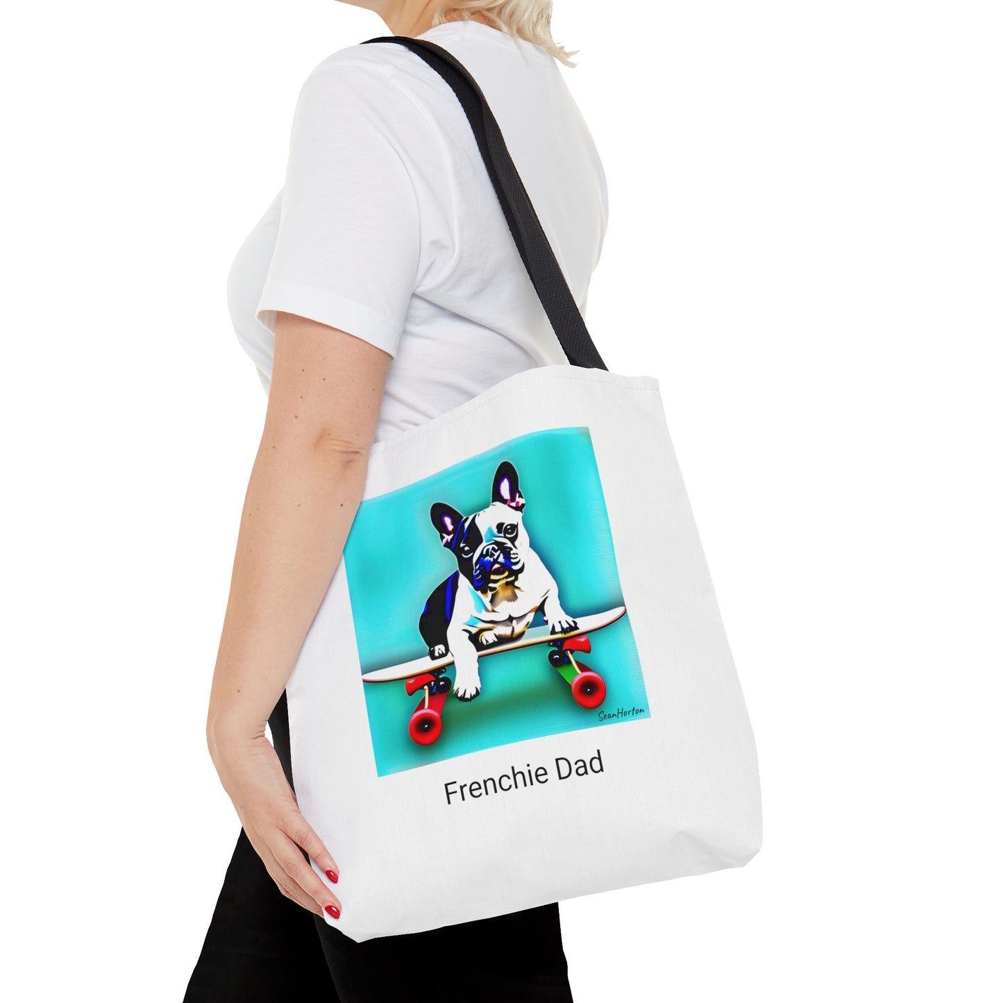 Frenchie on a Skateboard/Frenchie Dad Tote Bag (AOP)