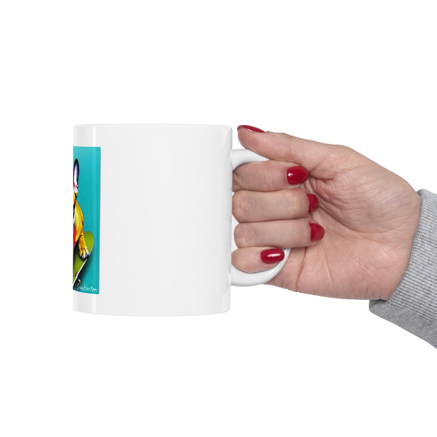 Frenchie on a Skateboard #2 Ceramic Mug 11oz
