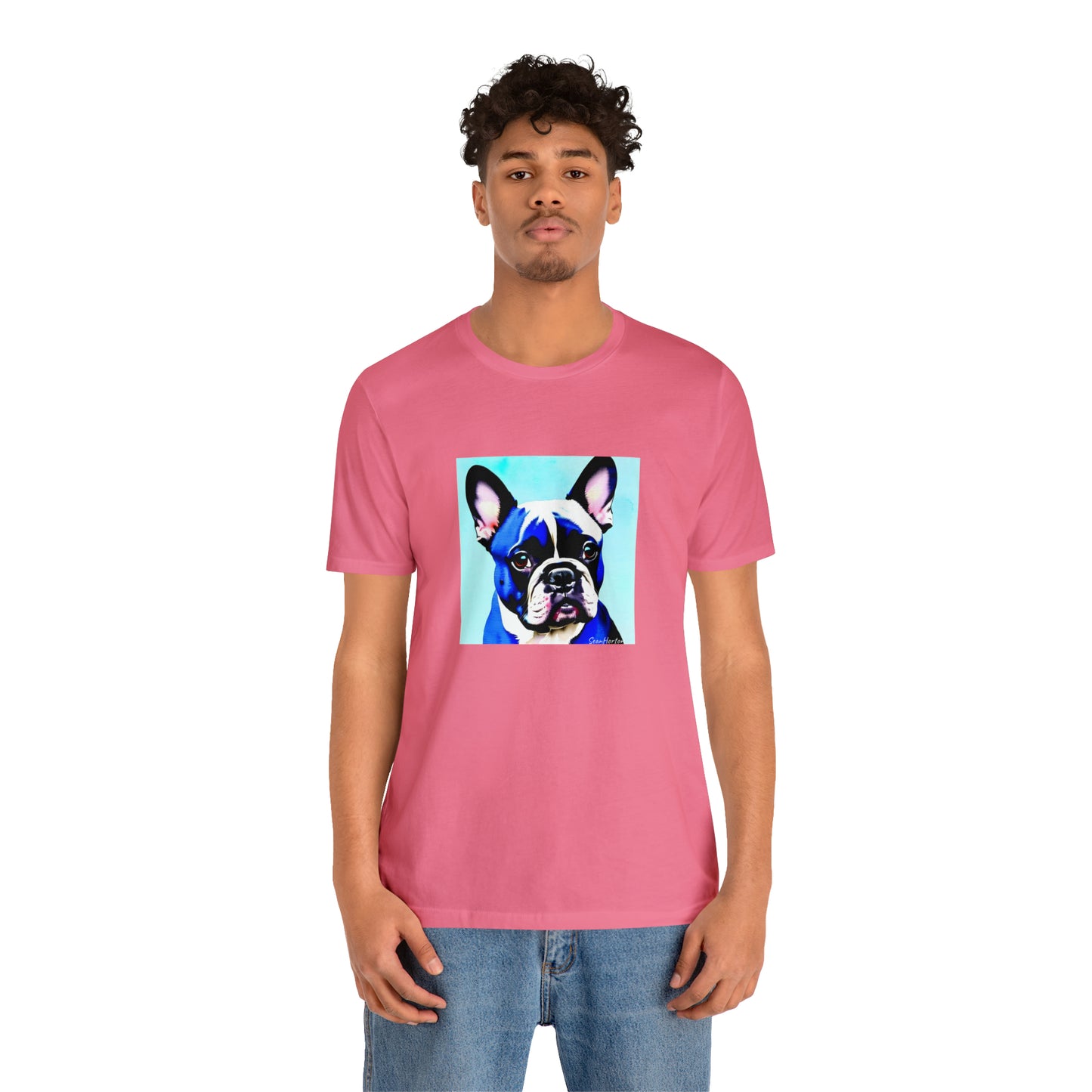 Blue Frenchie Unisex Jersey Short Sleeve Tee