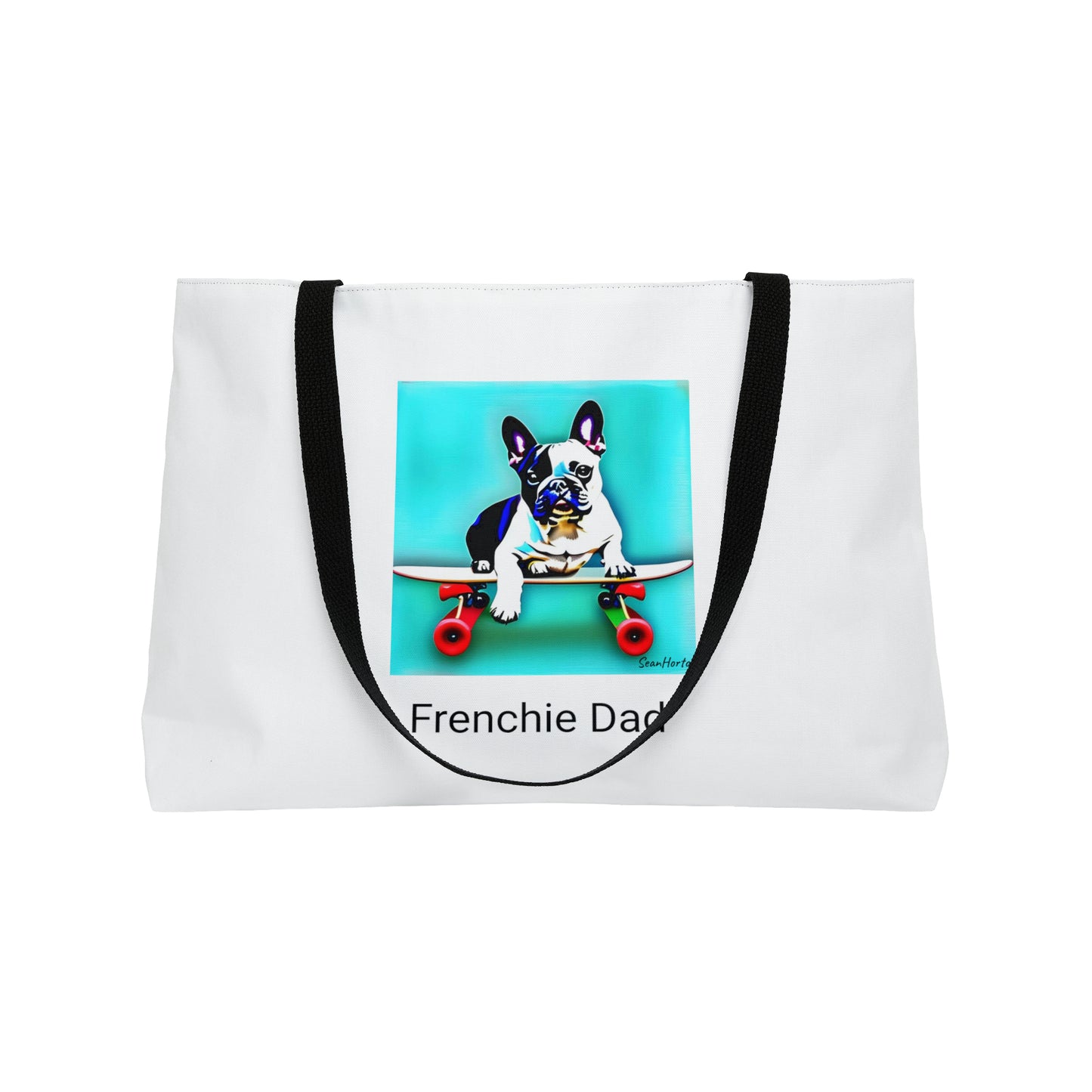 Frenchie on a Skateboard/Frenchie Dad Weekender Tote Bag