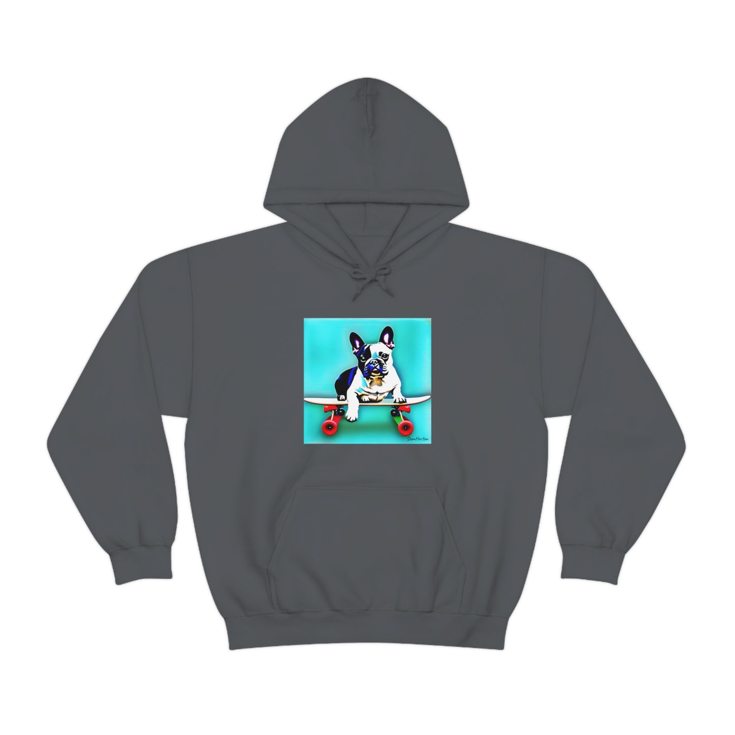 Frenchie on a Skateboard Unisex Heavy Blend™ Hooded Sweatshirt