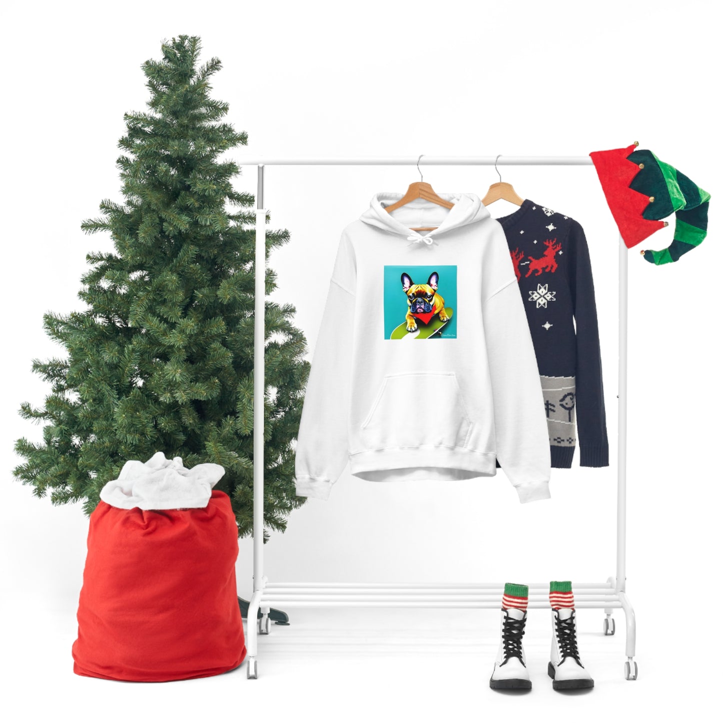 Frenchie on a Skateboard #2 Unisex Heavy Blend™ Hooded Sweatshirt