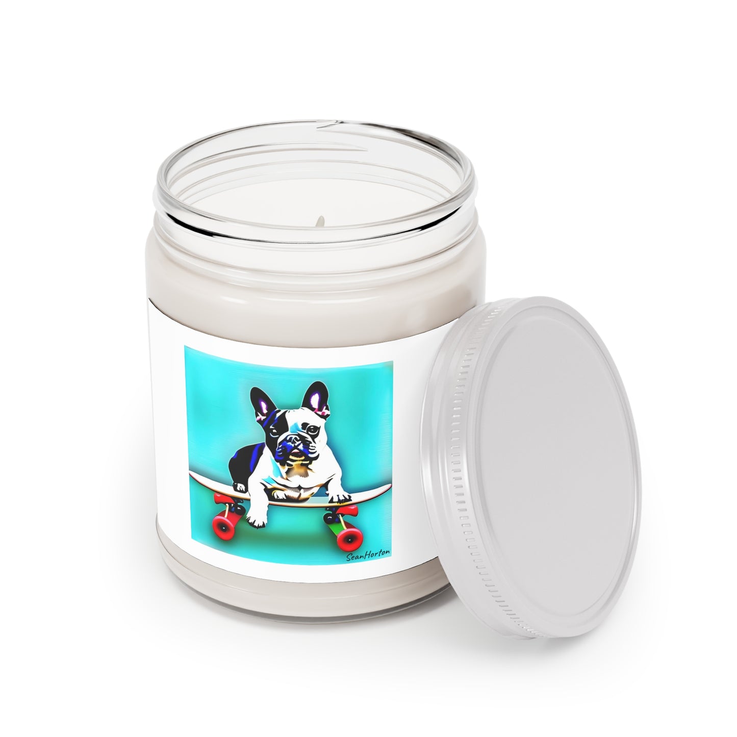 Frenchie on a Skateboard Scented Candles, 9oz