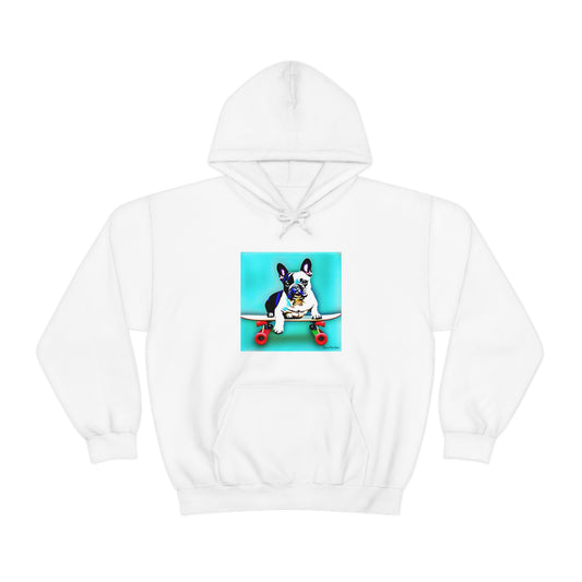 Frenchie on a Skateboard Unisex Heavy Blend™ Hooded Sweatshirt